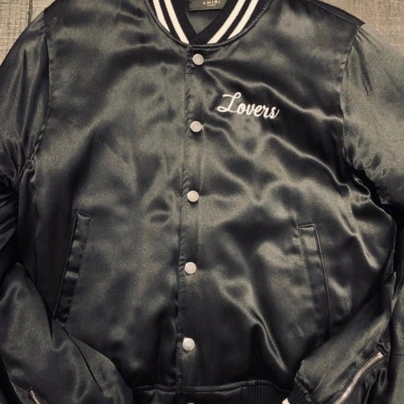 Amiri lovers satin bomber baseball